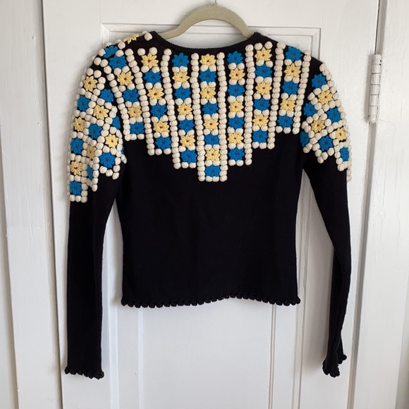 Nicole Miller Collection Pom Pom Floral Sweater - Picture 6 of 8